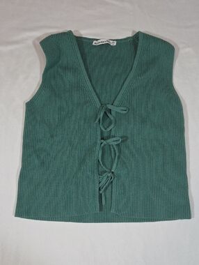 Abercrombie & Fitch Women's Green Tie-front V-neck Sweater Vest Size XXS